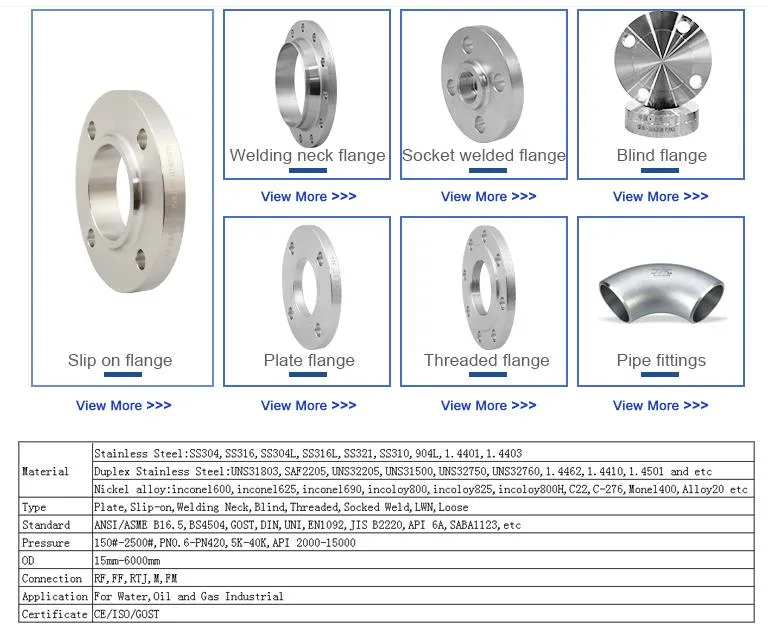 ASME/ANSI/DIN/En/GB/JIS/RF/FF/Rtj 150#-2500# Carbon Steel /Alloy Steel Forged Wn/So/Threaded/Plate/Socket/Blind Flange